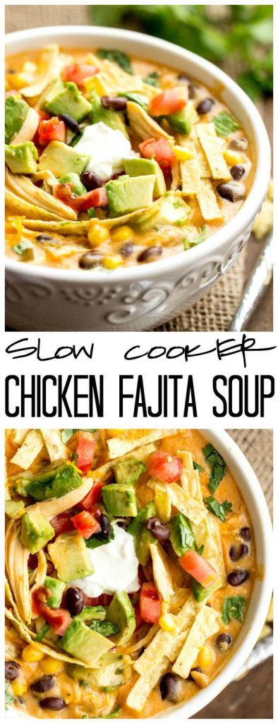 A Teaspoon of Home Fajita Soup, Chicken Fajita Soup, Crock Pot Recipes, Chicken Fajita, Soup Recipes Slow Cooker, Crock Pot Soup, God Mat, Diet Vegetarian, Slow Cooker Soup