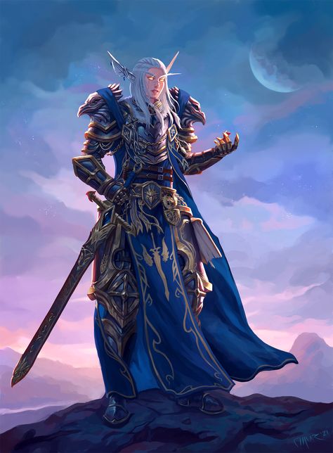 World Of Warcraft Paladin, Warcraft Heroes, Paladin Armor, World Of Warcraft Game, Warcraft Movie, Dnd Elves, World Of Warcraft Characters, Warcraft Characters, Blood Elf