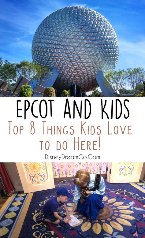 Epcot is a great park for kids! It's not just for adults. With so many fun things to do here, your kids will be begging to go back to this Disney World park! Here are the Top 8 Things to do in Epcot with Kids. | travel | Tips | WDW | DIsney Tips | Disney with Kids | #disney #disneyworld #wdw #waltdisneyworld #epcot #disneywithkids #disneytips #kids Epcot Center Orlando, Disney With Kids, Epcot Planning, Epcot Tips, Green Resort, Universal Vacation, Travel Disney, Disney 2023, Disney Parque