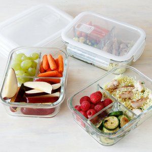 3 Compartment Glass Meal Prep Containers (3 Pack) - Food Storage Containers with Vented Lids | Glass Tupperware Set | Leakproof Food Prep Containers | Portion Control Food Containers | Bento Lunch Box: Amazon.ca: Home & Kitchen Glass Lunch Containers, Glass Meal Prep Containers, Glass Meal Prep, Box Lunch, Meal Prep Containers, Lunch Containers, Glass Food Storage, Bento Box Lunch, Bento Lunch