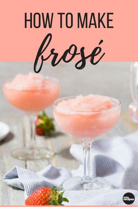 Frozen Alcoholic Drinks Recipes, How To Make Frose, Blended Cocktails, Frosé Recipe, Frozen Drinks Alcohol, Absolut Citron, Sommer Mad, Blended Cocktail, Frozen Cocktail