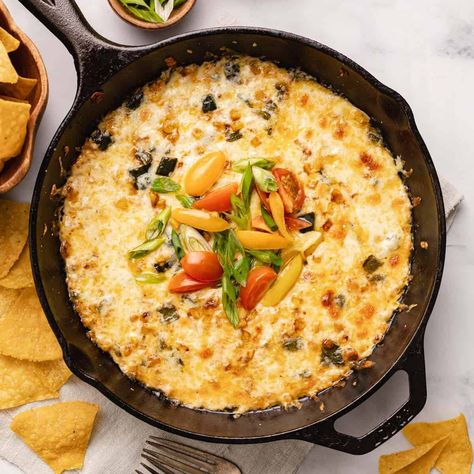 Corn Bites, Queso Flameado, Corn And Poblano, Poblano Corn, Best Appetizer, Cheesy Appetizer, Oaxaca Cheese, Queso Fundido, Poblano Peppers