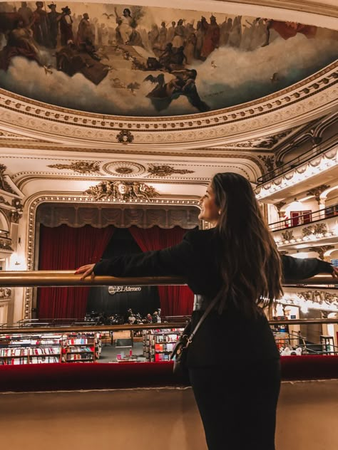 Aesthetic Vacation Pictures, Argentina Trip, El Ateneo, Buenos Aires Travel, Travel Argentina, Travel Pose, Aesthetic Vacation, Summer Picture Poses, Argentina Travel