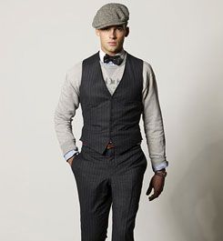 grooms attire. love the pip boy look with the vintage wedding dress Gatsby Party Outfit, Gatsby Outfit, 1920s Mens Fashion, 1920s Men, Tie Outfit, Party Outfit Men, Man In A Suit, Wedding Outfit Men, Look Retro