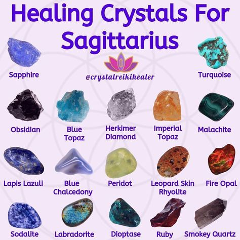 🦋Crystals🌟Healer🔮Chakras on Instagram: “Welcome to the Fiery and exciting time of Sagittarius! These crystals are especially helpful for all Sag signs, yes, but they are also a…” Crystals For Sagittarius, Energy Stones Crystal Healing, Grounding Stones, Lapis Lazuli Blue, Healing Gemstones, Crystal Power, Crystal Aesthetic, Zodiac Stones, Gemstones Crystals