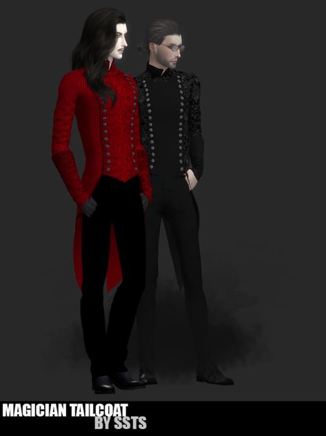 Ts4 Vampire Cc, Victorian Male, Trad Goth Outfits, Goth Male, Sims 4 Vampire, Sims 4 Men Clothing, Male Jacket, Sims 4 Medieval, Sims 4 Royal