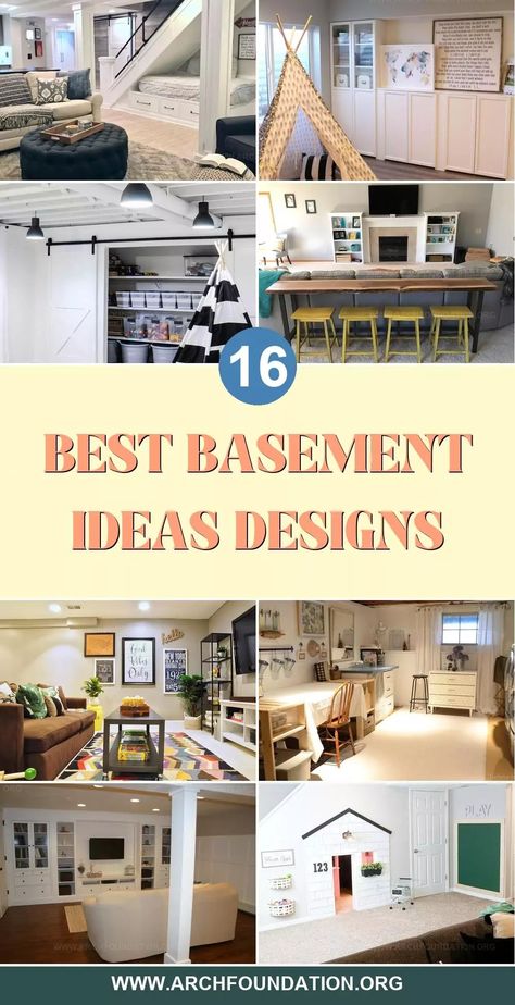 16 Basement Decor Ideas for a Cozy and Stylish Space Connected Rooms Ideas, Eclectic Basement Family Room, Family Fun Room Ideas, Finished Basement Small Space, Simple Finished Basement Ideas Layout, Split Basement Ideas Layout, Accent Walls In Basement, Small Recreation Room Ideas, Open Loft Decorating Ideas Upstairs