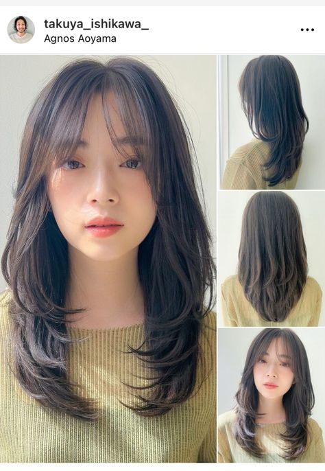 Hair Cut For Ovel Face Shape Girl, Hair Cut For Circle Shape Face Girl, Haircut For Oval Face Shape Girl, Layered Haircuts For Heart Shaped Face, Haircuts For Small Round Face, Japanese Round Face Haircut, Hair Styles Bangs Round Face, Haircut For Small Round Face, Hair Cuts For Small Face Shape