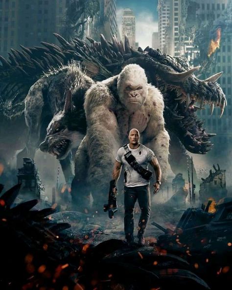 Rampage Movie, Poster Wallpaper, Fire Flame, Cool Monsters, Joe Manganiello, Kaiju Monsters, Alternative Movie Posters, Vin Diesel, Horror Music