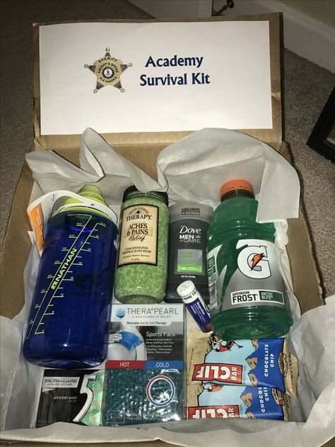 Police sheriff academy survival kit Police Academy Graduation Gift Basket, Police Academy Prep, Gift For Police Academy Graduate, Police Academy Survival Kit, Deputy Sheriff Graduation Party, Police Survival Kit, Sheriff Academy Graduation Party, Sheriff Graduation Party, Cop Gifts