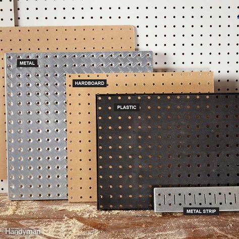 Most home centers carry only hardboard pegboard, but you'll find other materials by searching online for Metal Pegboard Ideas, Hardboard Ideas Diy, Pegboard Styling, Diy Letterboard, Pegboard Craft Room, Pegboard Kitchen, Pegboard Ideas, Pegboard Garage, Bracelet Displays