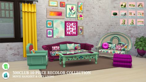 Movie Hangout, Sims 4 City Living, 300 Movie, Cozy Places, Square Pouf, The Sims 2, Electronic Art, Cozy Place, City Living