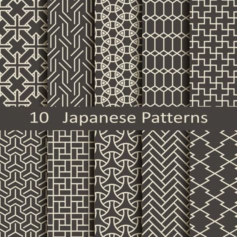 Vector japanese style seamless patterns - Vector Pattern free download Fasad Design, Arsitektur Masjid, Motifs Textiles, Muster Tattoos, 패턴 배경화면, Japanese Embroidery, Japanese Textiles, Japanese Patterns, Tattoo Pattern