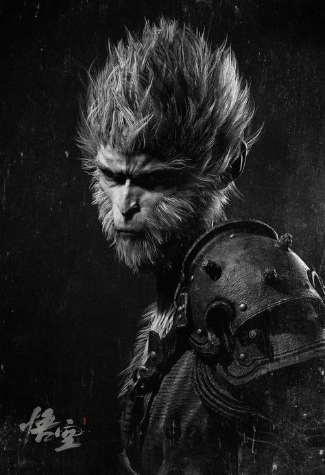 ArtStation - Monkey, 王 琛 Son Wukong, Black Myth Wukong, Monkey Art, Chinese Mythology, Sun Wukong, Journey To The West, A Monkey, Poses References, Monkey King