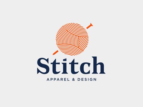 Stitch by Jordan Wilson Jordan Wilson, Yarn Clothing, Online Portfolio Design, Sewing Illustration, Sewing Logo, Corporate Logo Design, Fabric Logo, Illustration Logo, Textile Logo