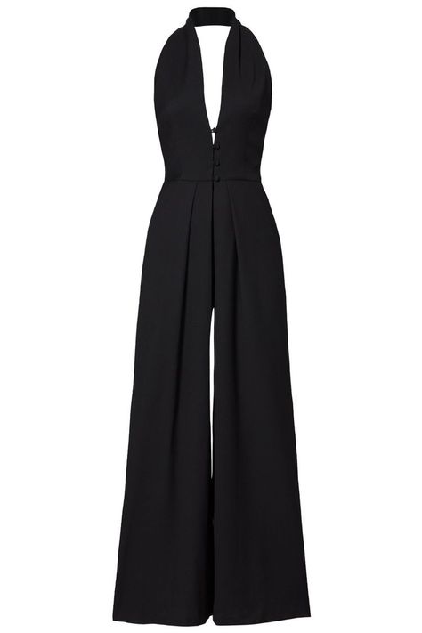 Jumpsuit Outfit Fancy, Black Dress Jumpsuit, Classy Black Jumpsuit, Fancy Jumpsuits, Fancy Jumpsuit, Black Jumpsuits, Jump Suits, Elegant Jumpsuit, Martin Grant