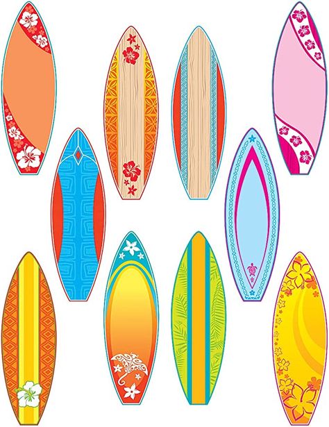 Amazon.com : Teacher Created Resources 4586 Surfboards Accents : Themed Classroom Displays And Decoration : Office Products Beach Character, Beach Theme Classroom, Summer Bulletin Boards, Door Decs, Ra Ideas, Surfboard Design, Lilo Et Stitch, Teacher Created Resources, Hawaiian Theme