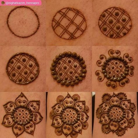 mehndi-design-image-step-by-step Round Mehndi Design, Party Makeup Tutorial, Step By Step Art, Jagua Henna, Palm Mehndi Design, Henna Art Designs, Mehndi Designs For Kids, Very Simple Mehndi Designs, Simple Mehndi Designs Fingers