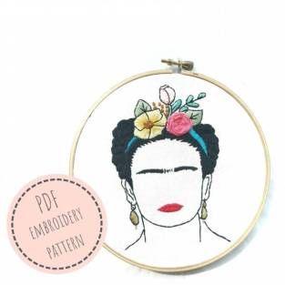 Frida Kahlo Embroidery, Needlecraft Patterns, Botanical Embroidery, Ideas Embroidery, Digital Embroidery Patterns, Uplifting Gifts, Diy Embroidery Kit, Embroidery Download, Hand Embroidery Kit