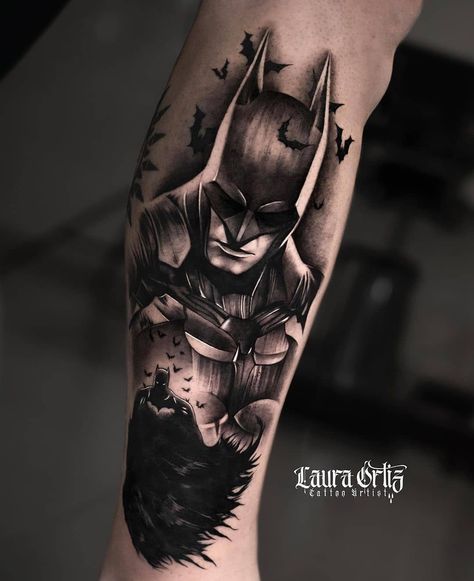 Batman Tattoos Men, Batman Forearm Tattoo, Bane Batman Tattoo, Batman Arm Tattoo, Batman Arkham Tattoo, Batman Leg Tattoo, Batman Sleeve Tattoo, Batman Tattoo For Men, Batman Tattoo Design