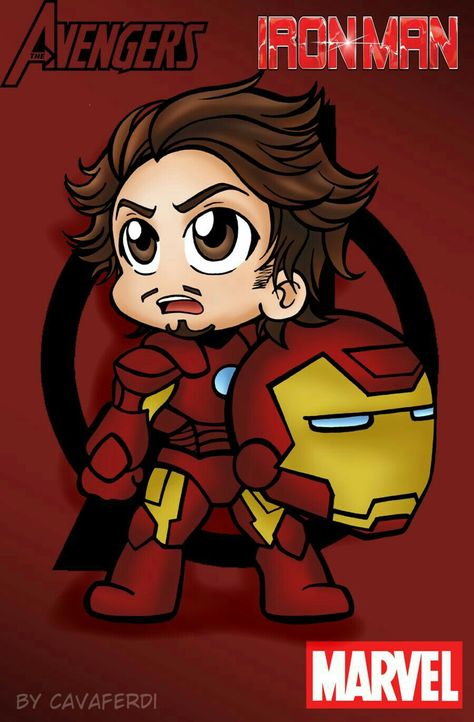 Iron Man Dibujo, Iron Man Chibi, Iron Man Drawing, Iron Man Cartoon, Avengers Drawings, Chibi Marvel, Avengers Cartoon, Baby Avengers, Marvel Cartoons