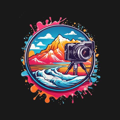 Check out this awesome 'Camera+and+landscape' design on @TeePublic! Landscape Products, Hey You, Colorful Drawings, Phone Case Stickers, Kids Magnets, Case Stickers, Cool Walls, Baseball Tshirts, Long Sweatshirt