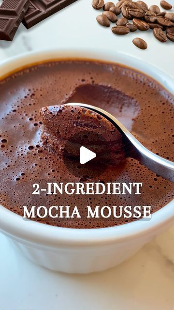 Katja Jurgenschellert on Instagram: "2 INGREDIENT MOCHA MOUSSE 🍫☕️ recipe below 👇 

There’s something magical about about the mix of chocolate and coffee. The sweetness with a slightly bitter note. So why drink it if you could eat it? 😋

Here’s what you need for one serving of mocha mousse:
👉 80ml (2.7 oz) hot coffee 
👉 100g chocolate (at least 60% cocoa) 

1. Brew coffee, then combine chocolate and coffee in a blender or food processor and mix until chocolate is fully dissolved 
2. Pour it in a little jar and let it set in the fridge for a couple of hours 

FOLLOW @kayoukitchen for simple & delicious recipes EVERY WEEK 😋

Enjoyyy,
Katja 🥰
#easybaking #easyrecipes #easy #chocolate #mocha #mochamousse #coffee #coffeedessert" Mocha Dessert Recipes, Coffee Mousse Recipe, Easy Chocolate Mousse Recipe, Mocha Recipes, Mocha Mousse, Simple Delicious Recipes, Coffee Mousse, Easy Chocolate Mousse, Chocolate And Coffee