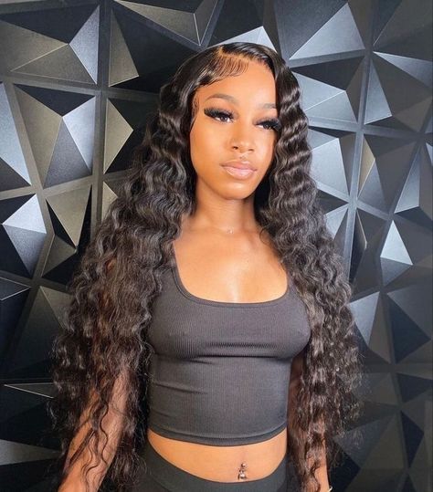 Loose Deep Wave Wig, Deep Wave Wig, Hair For Black Women, Loose Deep Wave, Frontal Wig Hairstyles, Crimped Hair, Quick Weave Hairstyles, Going Out Hairstyles, Frontal Hairstyles