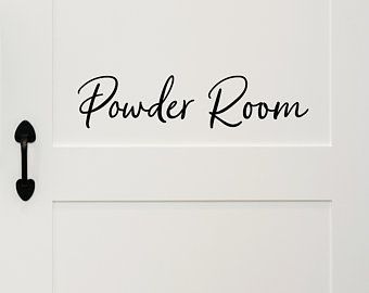 Powder room decal | Etsy Bathroom Door Sign, College Dorm Essentials, Door Decals, Bathroom Door, Room Decals, Dorm Essentials, Make Life Easier, Bathroom Doors, Door Signs