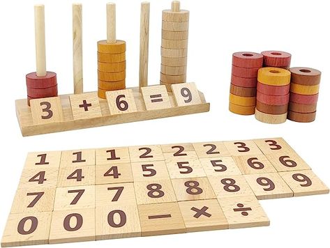 Amazon.com: Montessori Toys for Toddlers, Wooden Math Number Blocks Counting and Manipulative Toys, Basic Math Game Preschool Learning Educational Materials for Toddlers Kids 2 3 4 5 Years : Toys & Games Teaching Learning Material, Toddler Math, Preschool Math Games, Number Blocks, Math Toys, Math Materials, Learning Toys For Toddlers, Toys For Toddlers, Math Game