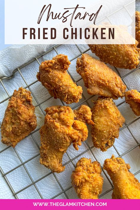 Mustard Fried Chicken, Fried Chicken Wings Recipe, Chicken Wing Recipes Fried, Glazed Chicken Wings, Glam Kitchen, Making Fried Chicken, Chicken Wings Recipe, Southern Recipes Soul Food, Chinese Cooking Recipes