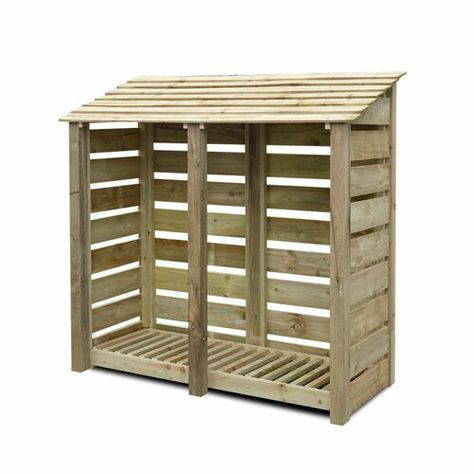 Normanton 7 Ft. W x 3 Ft. D Wood Log Store dCor design Finish: Light Green Timber Logs, Shed Base, Timber Roof, Log Store, Wood Store, Firewood Storage, Pressure Treated Wood, Wood Building, Wooden Log