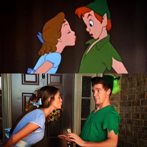 Peter Pan and Wendy costume #couples #combination Peter Pan And Wendy Costume, Wendy Costume, Costume Couples, Halloween Customs, Peter Pan And Wendy, Cute Couples Costumes, Halloween Costumes Diy Couples, Carnaval Costume, Couple Halloween Costumes For Adults