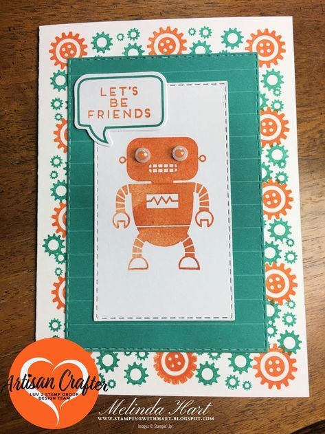 Robot Buddies Card Kit Alternatives, Robot Cards Handmade, Robot Buddies Card Kit, Robot Pop Up Card, Paper Pumpkin Sept 2022 Alternatives, Stampin Up Kits, Memory Activities, November 2021 Paper Pumpkin Alternatives, Simple Card Designs