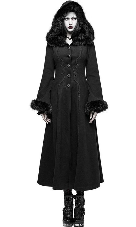 Goth Coat, Womens Hooded Coat, Long Hooded Coat, Victorian Coat, Flower Coat, Gothic Mode, Gothic Coat, Steampunk Dress, Hooded Winter Coat