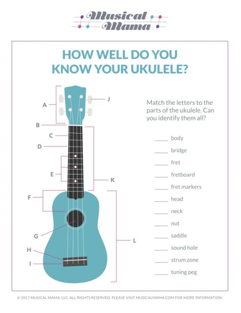 Ukulele Kids, Ukulele Songs Beginner, Learning Ukulele, Elementary Music Lessons, Free Preschool Worksheets, Ukulele Lesson, Ukulele Tabs, Printables For Kids, Ukulele Songs