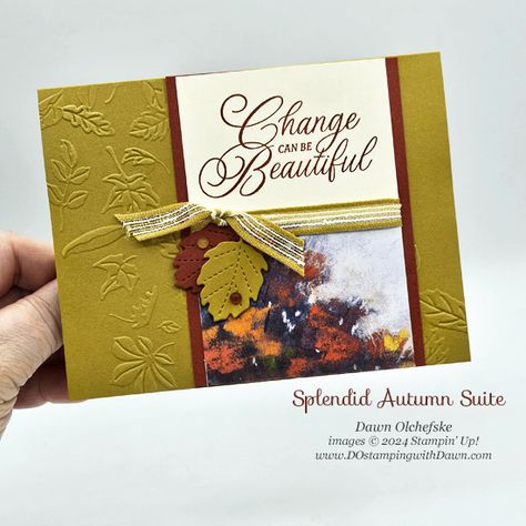 Splendid Autumn Dsp Stampin Up Cards, Stampin Up Splendid Autumn Dsp, Fall Cards Handmade, Designer Paper Cards, Friend Cards, Stamped Christmas Cards, Autumn Cards, Holiday 2024, Autumn Paper