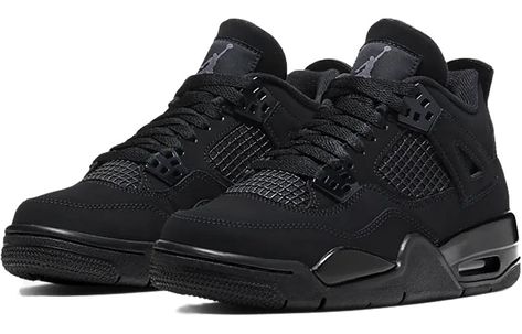 Tenis Jordan Retro, Jordan Black Cat, Jordan 4 Black, Pretty Sneakers, Nike Air Jordan 4 Retro, Nike Air Jordan 4, Pretty Shoes Sneakers, Black Jordans, Jordan 4s