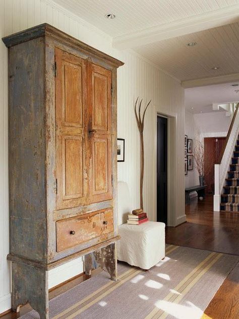 House Of Fifty Primitive Cupboards, Antique Armoire, Diy Vintage Decor, Primitive Homes, Primitive Furniture, Inviting Home, Country Furniture, Rustic Furniture, Design Interior