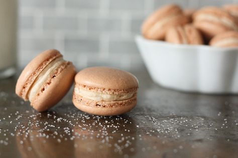 I’m not sure what to say, other than this: I hope that the last thing I ever taste is a salted caramel macaroon. These are, hands down, my absolute favourite thing to eat. The are the perfect blend of sweet and salty, the filling is the creamiest buttercream you’re going to find, and the meringues...Read More » Caramel Macaroon, Caramel Macaroons, Salted Caramel Macaroons, Macaroon Recipe, Super Moist Chocolate Cake, Kit Kat Cake, Salted Caramel Cupcakes, Caramel Cupcakes, Macaroon Recipes