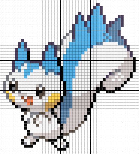 Pachirisu Pixel Art Pattern Pokemon Pixel Art, Pokemon Blanket, Pokemon Cross Stitch Patterns, Pokemon Pixel, Pokemon Cross Stitch, Pixel Art Pokemon, Crochet Pokemon, Pokemon Perler Beads, Pokemon Craft