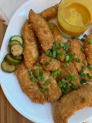 Pork Rind Crusted Chicken Tenders with Maple Mustard Sauce Panko Chicken, Crusted Chicken Tenders, Maple Mustard, Pork Rinds, Paleo Chicken, Chicken Tenders, Fried Chicken, Paleo Gluten Free, Mustard