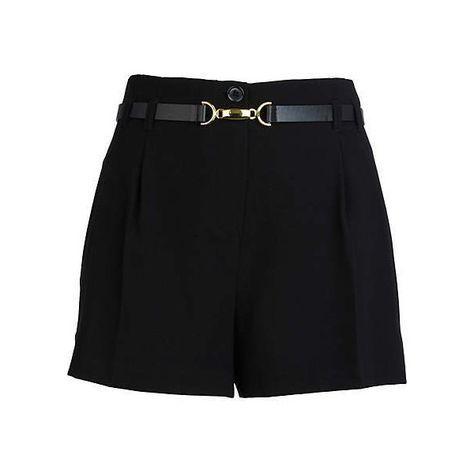 River Island Black smart belted shorts ($23) ❤ liked on Polyvore featuring shorts, belted shorts, rayon shorts, river island and black shorts Luxury Black Shorts, Fashion Design Classes, Short Trousers, Normal Clothes, Pretty Shorts, Korean Fashion Dress, Belted Shorts, Looks Chic, Designer Shorts