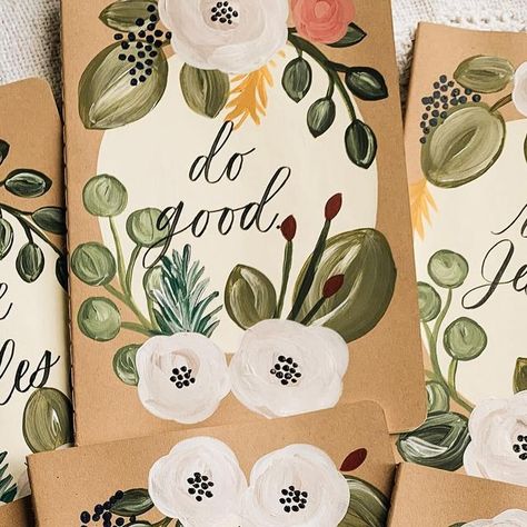 Anneli White Designs on Instagram: "HAND-PAINTED JOURNAL RESTOCK✨ Your favorite journals are back in stock with a new lettering look! Go snag one (or five) from the online shop now! Runnnn, don’t walk!#anneliwhitedesigns" Diy Painted Journal Cover, Hand Painted Journals, Painted Journals, Painted Journal, Bible Painting, Painted Bible, Poo Poo, Hand Painted Bible, Back In Stock