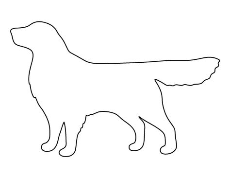 Golden retriever pattern. Use the printable outline for crafts, creating stencils, scrapbooking, and more. Free PDF template to download and print at http://patternuniverse.com/download/golden-retriever-pattern/ Golden Retriever Outline, Printable Outline, Dog Template, Dog Stencil, Woodworking Plans Patterns, Dog Outline, Animal Templates, Dog Quilts, 강아지 그림