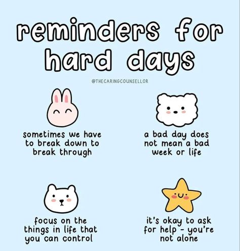 Cute Positive Messages, Reminders For Hard Days, Mental Reminder, Cute Affirmations, Cute Mental Health, Cute Motivational Quotes, Cheer Up Quotes, Practicing Self Love, Self Care Bullet Journal