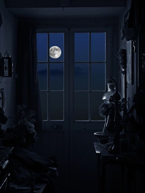 Moonlight Photography, Moon Pictures, 다크 판타지, Moon Photography, Good Night Moon, Beautiful Moon, Window View, Through The Window, Open Window