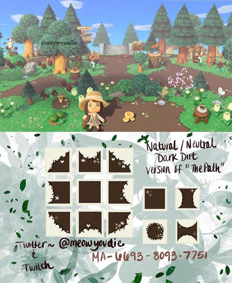 Animal Crossing Dark Dirt Path, Acnh Dark Dirt Path, Jungle Acnh, Forestcore Acnh, Acnh Pirate, Acnh Summer, Acnh Path, Diy Path, Goth Cottage