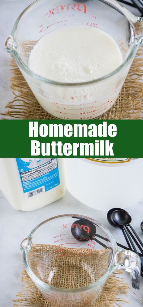 How To Make Buttermilk From 2% Milk, How To Make Your Own Buttermilk, Buttermilk How To Make, Making Buttermilk From Milk, Buttermilk Substitute How To Make, How To Make Buttermilk With Vinegar, How To Make Butter Milk, How To Make Buttermilk From Milk, Buttermilk Diy