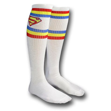 Superman Athletic Knee-High Socks Superman Socks, Superhero Socks, Socks Knee High, Sock Drawer, Thigh High Socks, Winter Socks, Black Socks, Funny Socks, Geek Girls